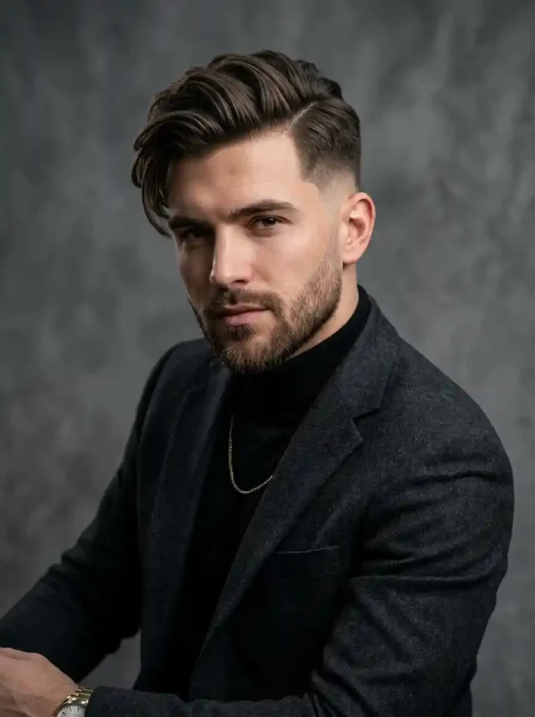 Side Swept Undercut with Taper Fade
