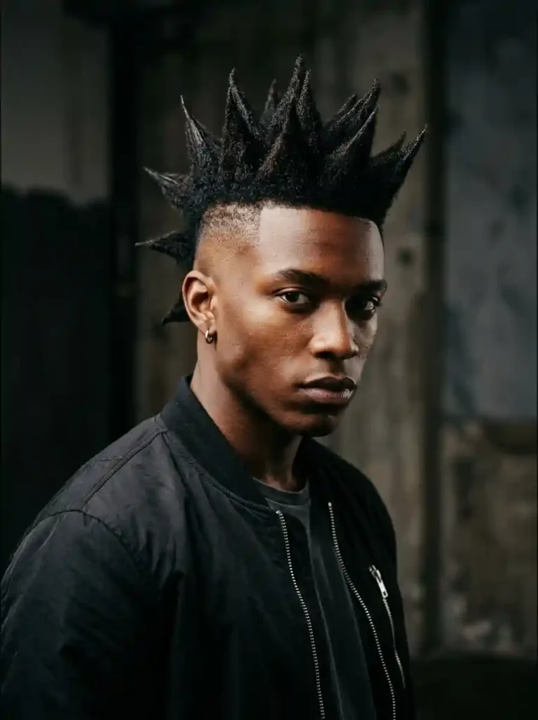 Spiky Mohawk with Skin Fade for Maximum Dramatic Edge