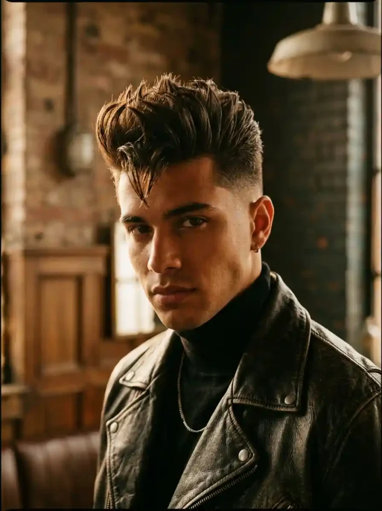 Spiky Pompadour Hybrid for Elevated Dramatic Vintage Edge