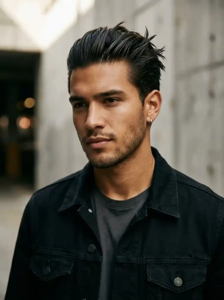 Spiky Slick Back Hybrid for Sophisticated Edgy Power