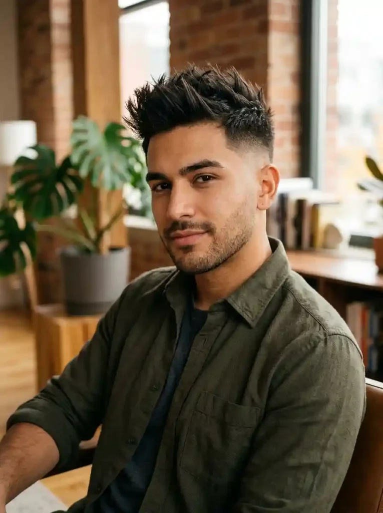 Spiky Taper Fade for Contemporary Clean Edgy Balance