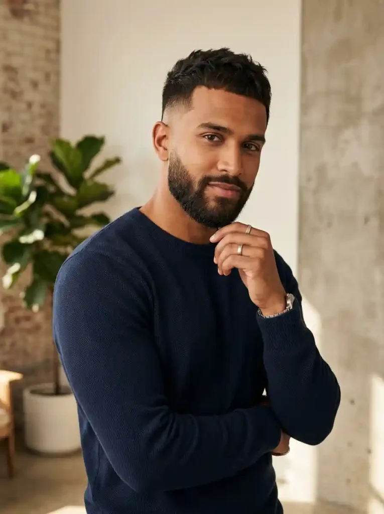 Textured Crop with Beard Combination for Modern Confident Balance