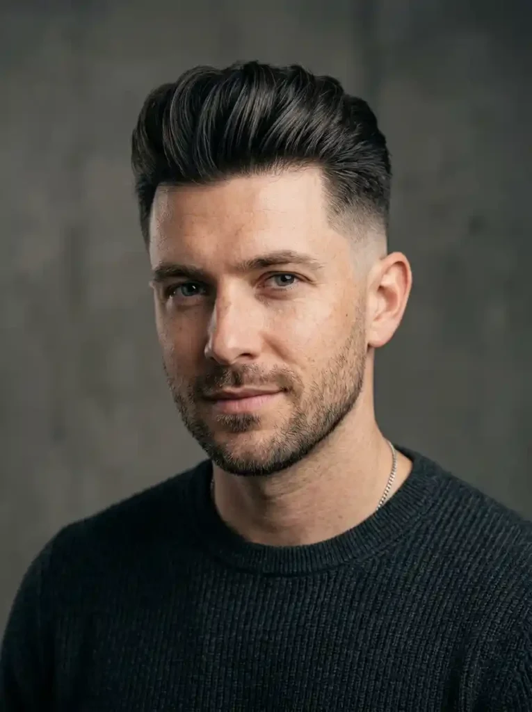 Textured Pompadour for Oval Faces