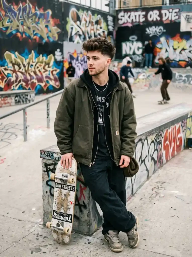 Textured Quiff with Skate Influence