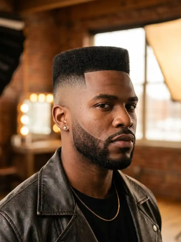 The Burst Fade Mohawk with Flat Top