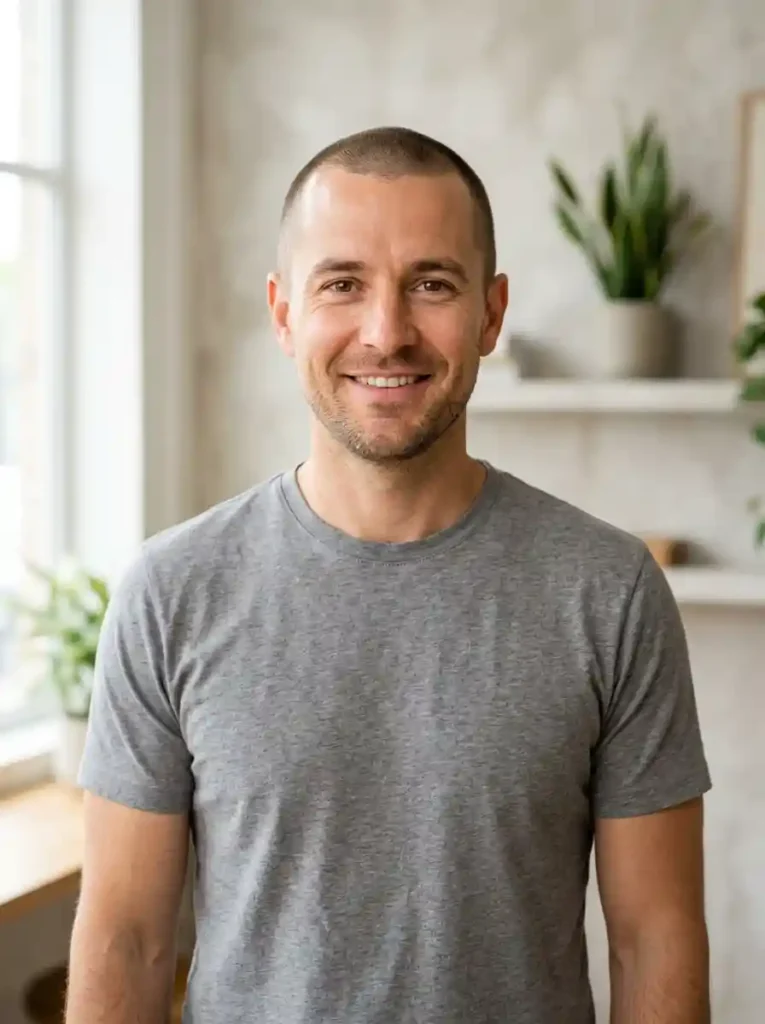 The Buzz Cut That Unifies Thinning Areas With One Guard Length