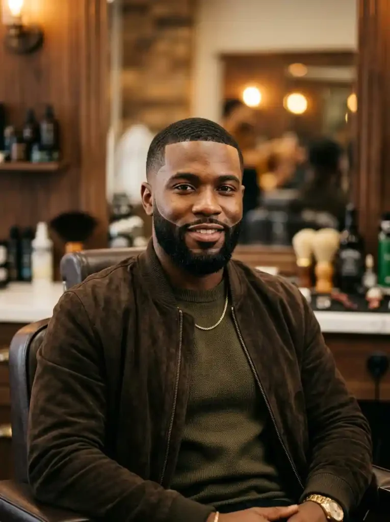The Buzz Cut With Sculptured Beard and Line Up