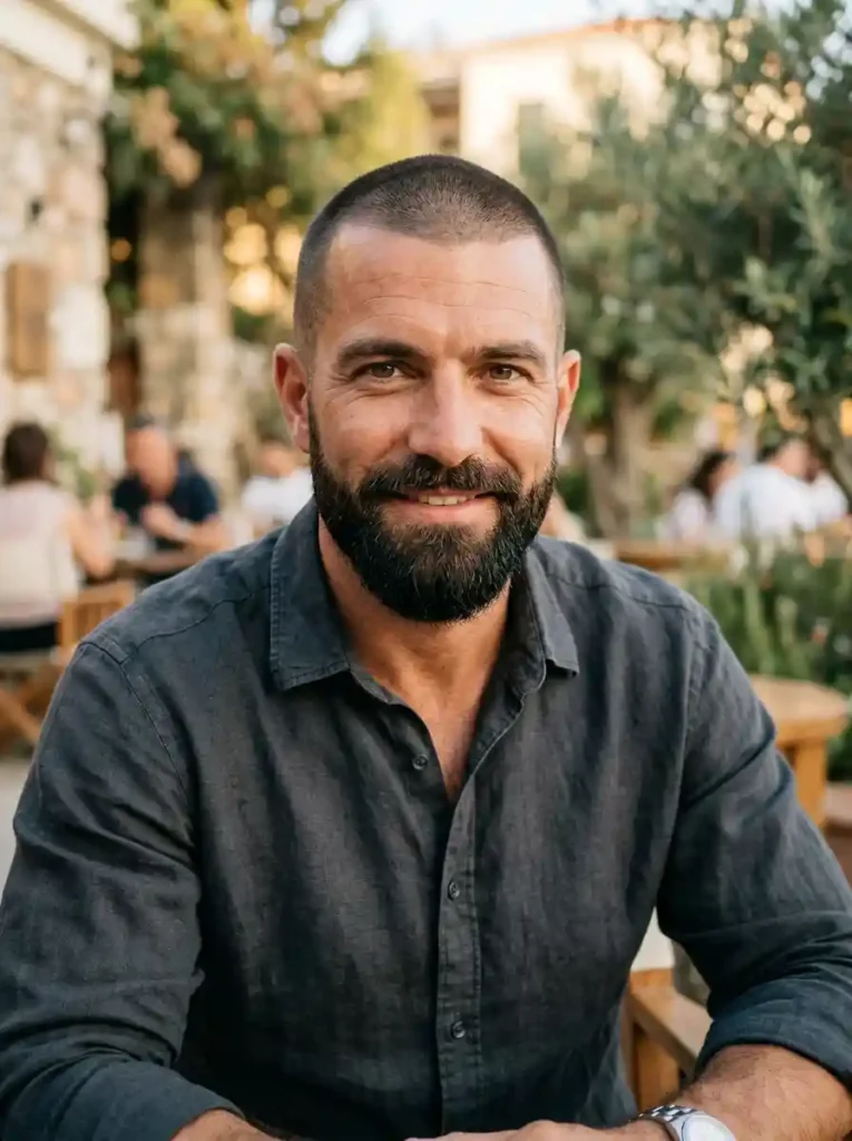 The Buzz Cut with Full Beard