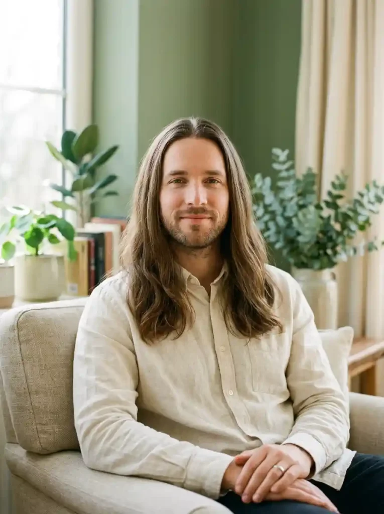 The Center Parted Long Hair for Symmetrical Calm