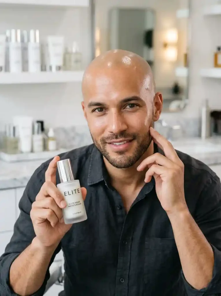 The Completely Committed Head Shave With Skincare Focus