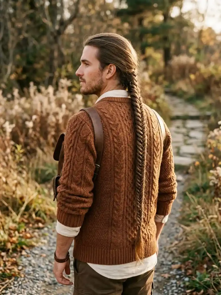 The Long Hair Fishtail Braid Down the Back