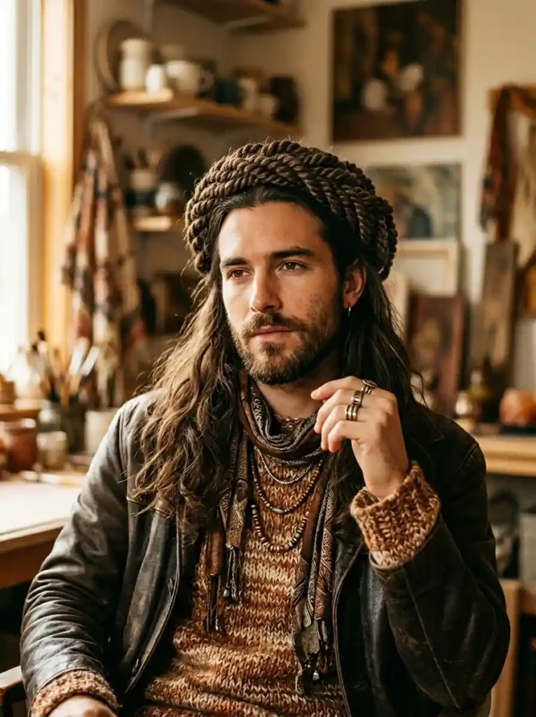 The Long Hair Twisted Crown for Cultural and Artistic Fusion