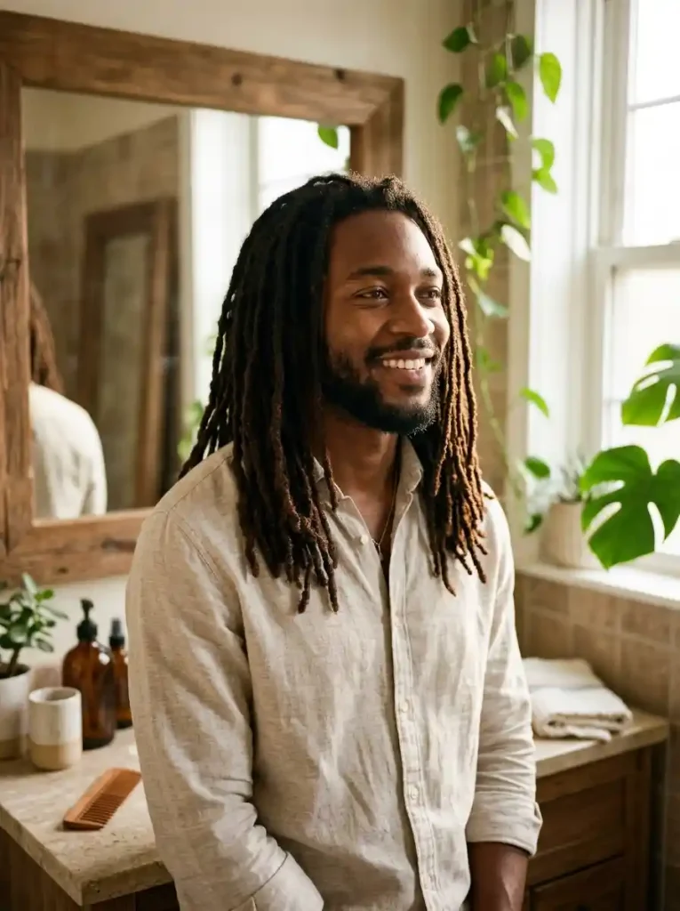 The Medium Length Locs With Natural Beeswax Definition