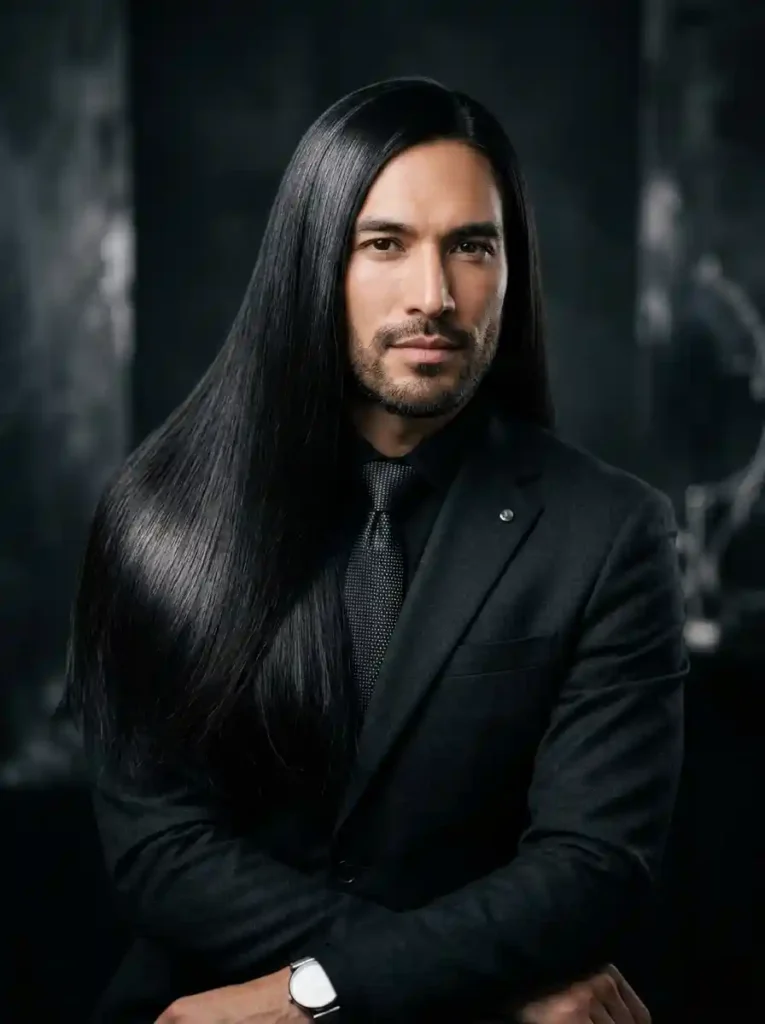 The Sleek Straight Long Hair for Polished Sophistication