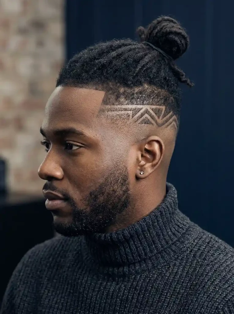 The Top Knot with Fade and Design