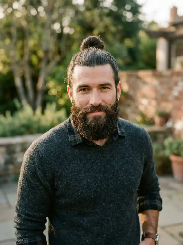 The Top Knot with Full Beard
