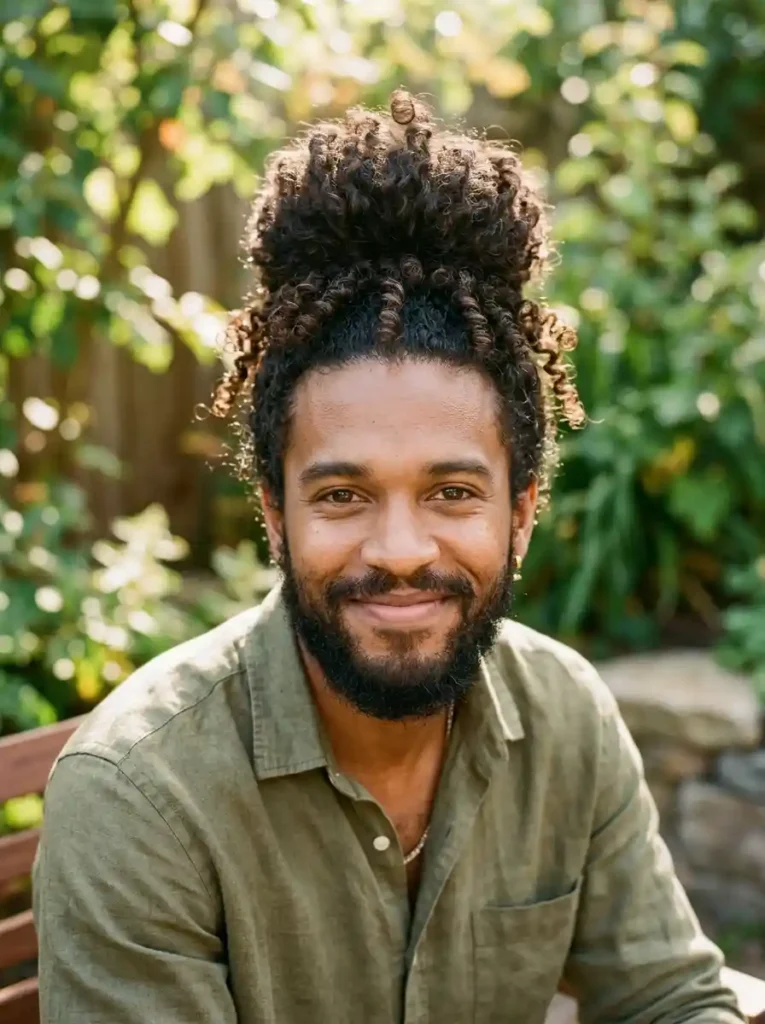 The Top Knot with Natural Curls