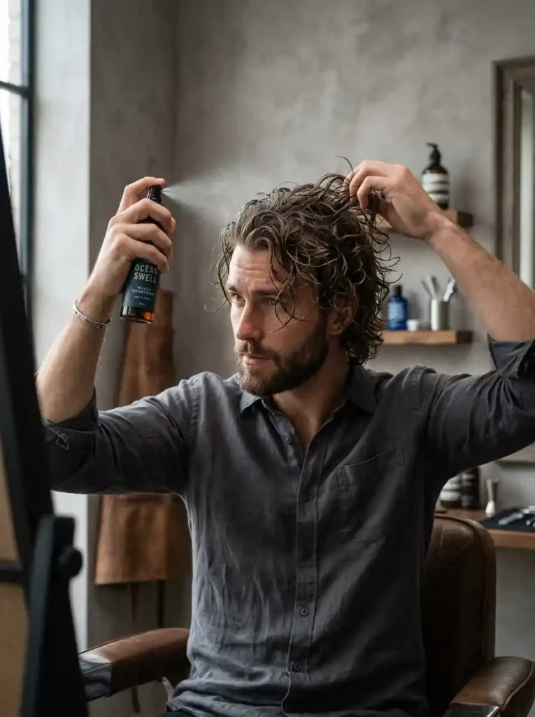 Use a Sea Salt Spray for Natural Waves