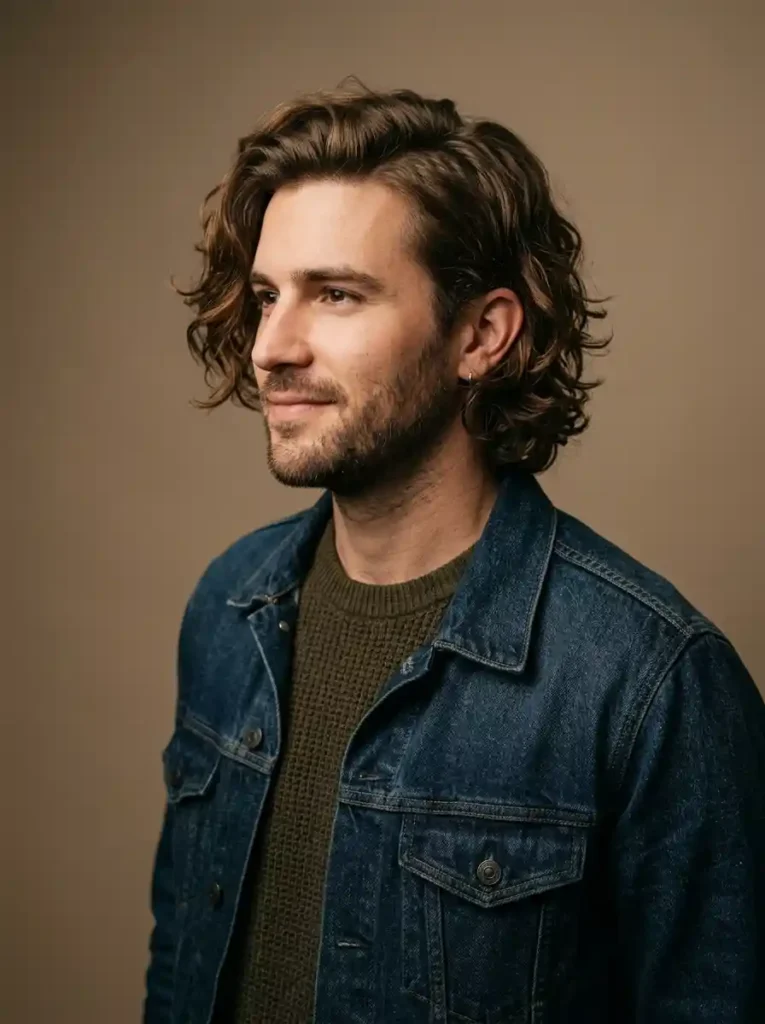 Wavy Shag with Side Part